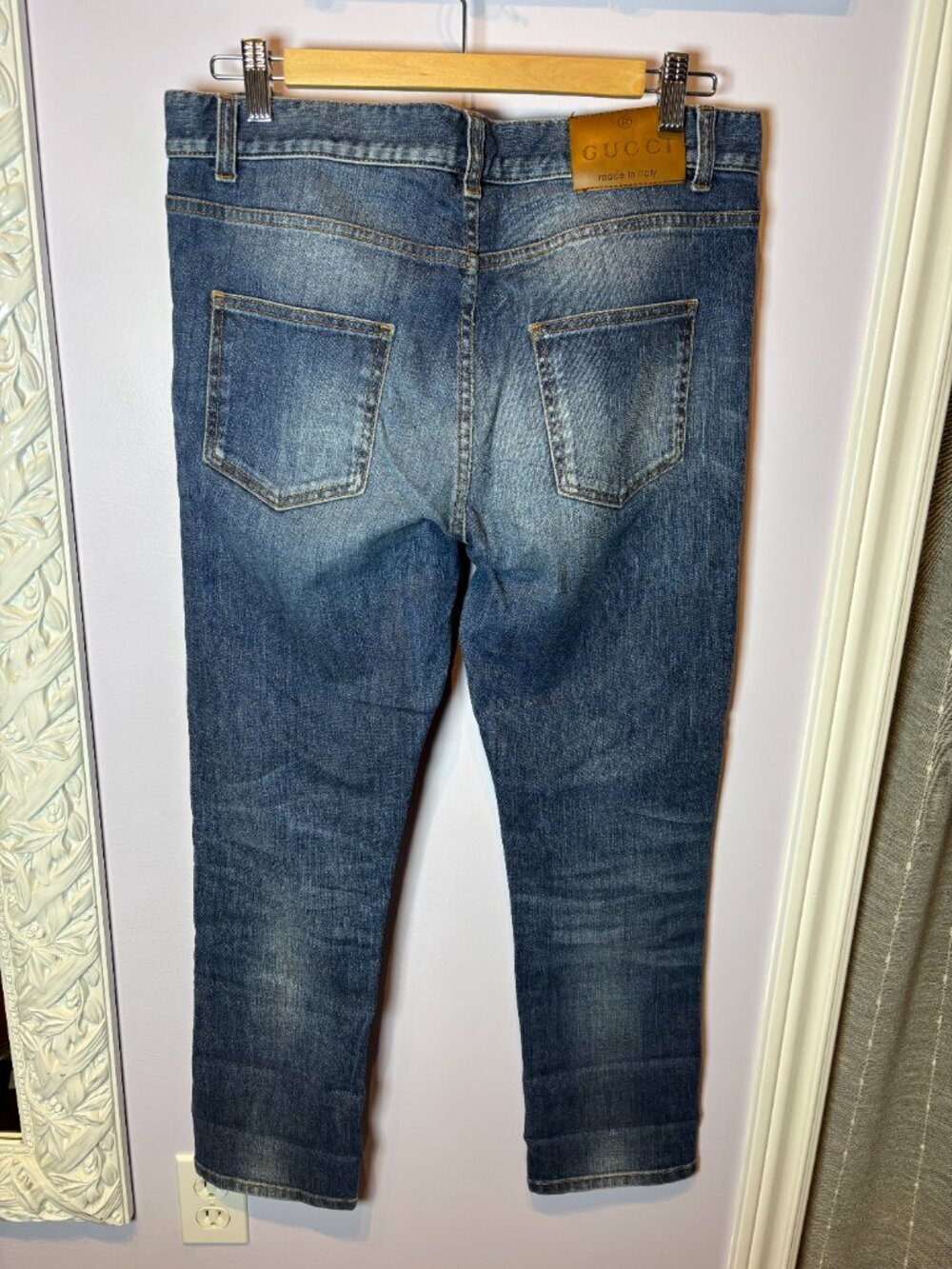 Gucci Blue Stretch Denim Boyfriend Fit Chic Designer Jeans Women’s Size 42 - Picture 7 of 11